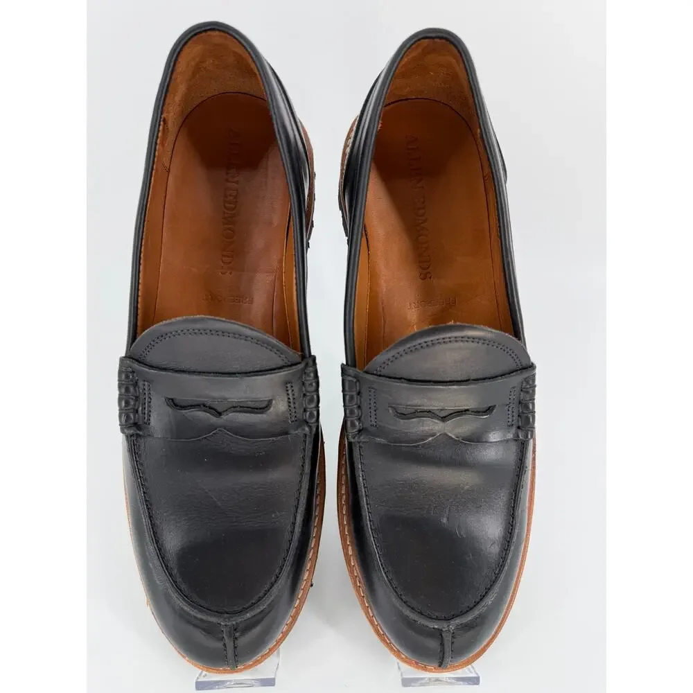 Allen Edmonds Freeport Weatherproof Penny Loafers Black Leather 11.5 D Lug Sole